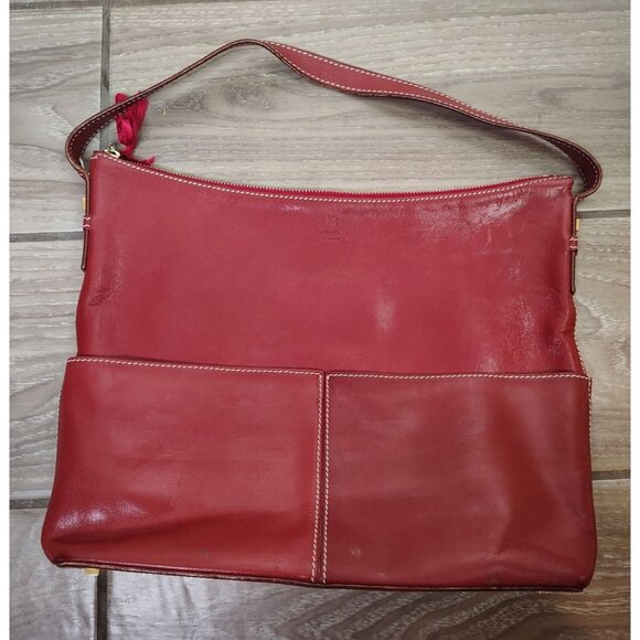 Vintage Kate Spade Red Leather Shoulder Bag, Handbag, Purse, Zip Close READ - Picture 2 of 8